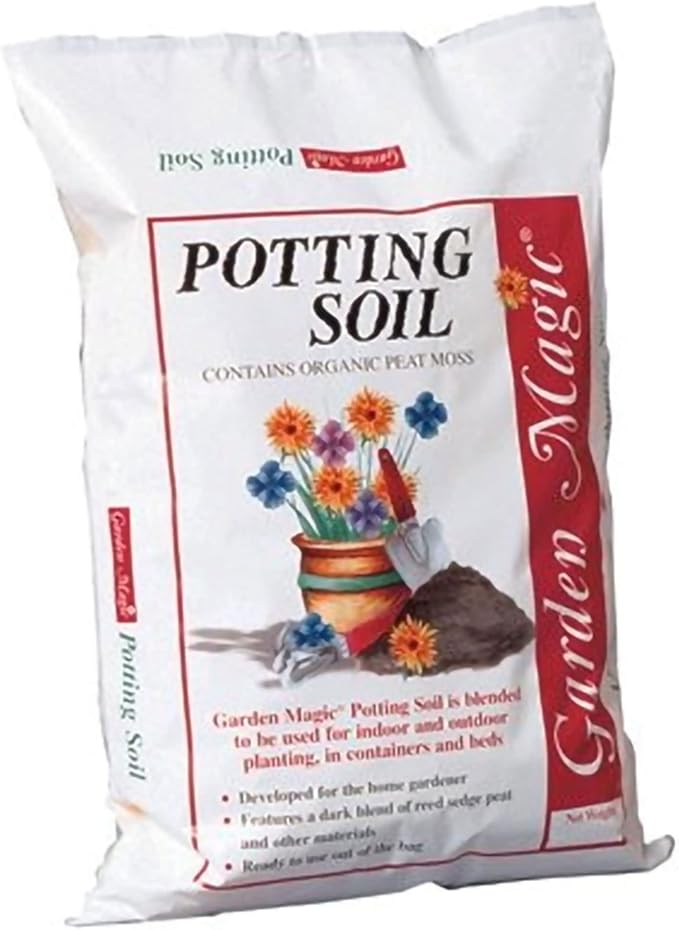 Michigan Peat 20 Pound Bag of Garden Magic General Purpose Moisture Retaining Potting Soil Mix for Indoor and Outdoor Planting, 120 Pack