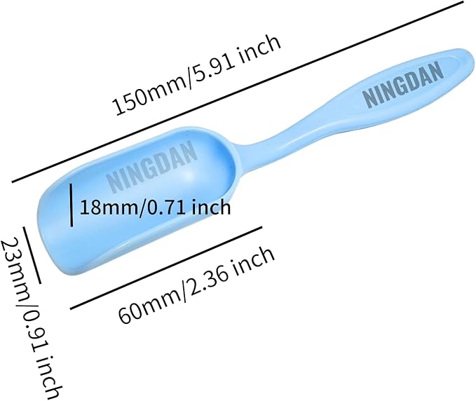 10Pcs NINGDAN Mini Shovel,Plastic Mini Gardening Shovel Spoons Soil Scoops,Cultivation Digging Transplanting Tools for Succulents Potted Flowers,Milk Powder/Coffee Beans Scoops (All Light Blue)