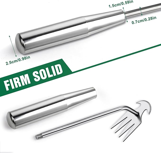 Weed Removal Tool, 2025 New Garden Weeding Tools Manganese Steel Hand Weeder Tool with Handle, 4 Teethes Dual Purpose Manual Weeders Tool Weed Pulling Tool for Garden19.6inch