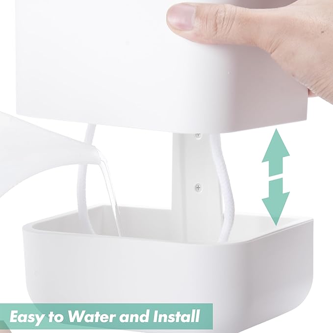 Phoenix Vine 6.5-Inch Wall Mounted Self-Watering Planter Pot for Indoor Houseplants and Herbs | Modern Hanging Planter for Window Sills, Bathroom Walls, Home & Office Décor, White, Set of 2, 01-WP-W-2