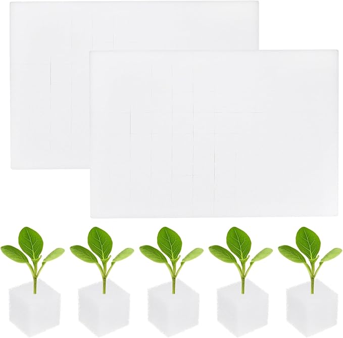 192-Pack Hydroponics Sponges, 0.98 Inch Growing Media Square Sponges for Planting Gardening Tool/Grow Seedlings/Home Vegetable Flower, Soilless Cultivation Seedling [White]