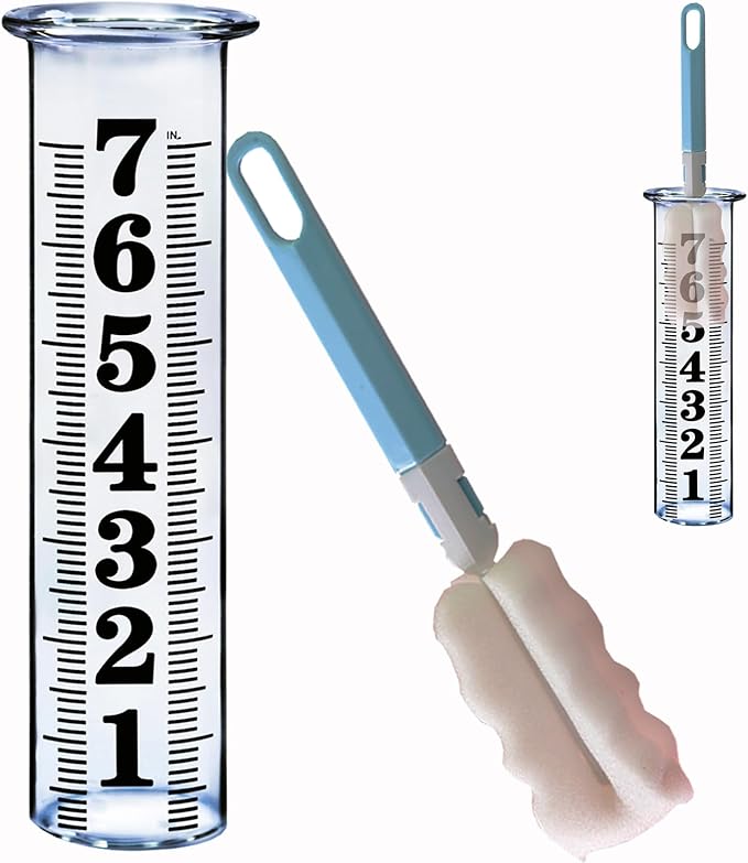 JMBay 7 Inch Plastic Rain Gauge Replacement Tube, Upgrade Freeze Proof Outdoor Plastic Rain Gauges Replacement Tube for Garden Yard Home, Crack Resistance Tube Best pcs Tubes with 1 Clean Brush