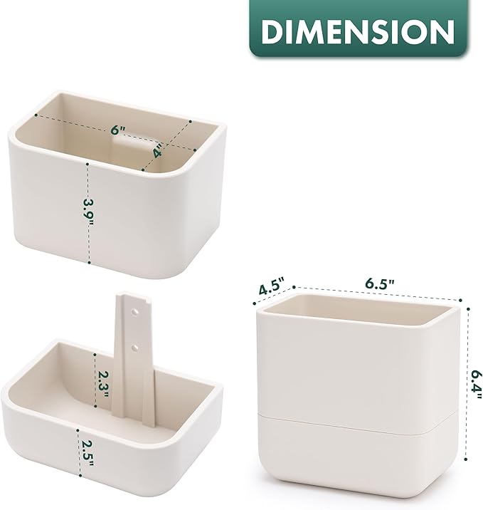 Phoenix Vine 6.5-Inch Wall Mounted Self-Watering Planter Pot for Indoor Houseplants and Herbs | Hanging Planter for Window Sills, Bathroom Walls, Home & Office Décor, Oatmeal, Set of 1, 01-WP-D-1