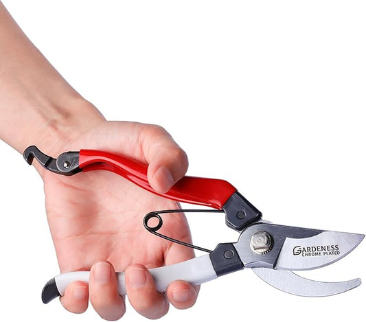 Gardeness Japanese Pruning Shears, Professional Bypass Heavy Duty Garden Pruner Secateurs – Lightweight Easy Grip Hand Pruners Branch Clippers for Gardening, Trimming, Harvesting. Made in Taiwan