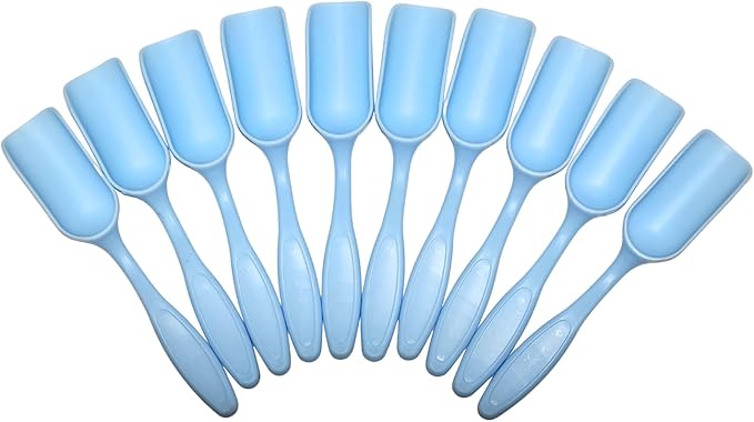 10Pcs NINGDAN Mini Shovel,Plastic Mini Gardening Shovel Spoons Soil Scoops,Cultivation Digging Transplanting Tools for Succulents Potted Flowers,Milk Powder/Coffee Beans Scoops (All Light Blue)