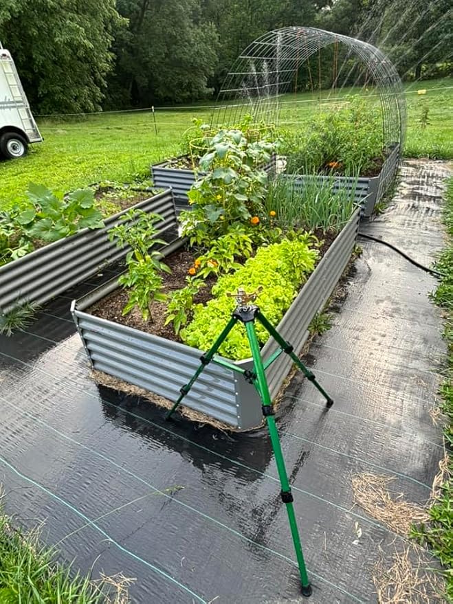 A ANLEOLIFE 2 Pcs 8X4X1.5 ft Rectangular Galvanized Raised Garden Beds Outdoor for Planting Vegetables Flowers Herb, Quartz Grey