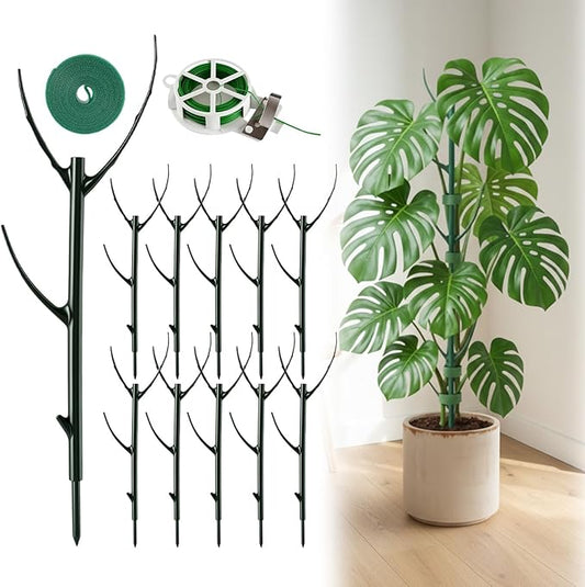 10 Packs Stackable Monstera Plant Support Stakes, Garden Trellis Plants Stakes for Indoor Outdoor Use, Plant Sticks Support Structures for Climbing Plants, Pots, Monstera, Pothos, Philodendron