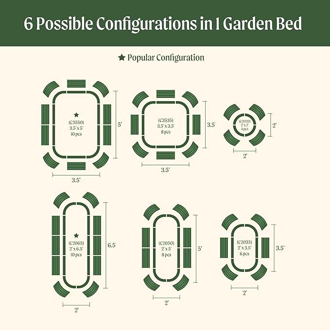32" Extra Tall Raised Garden Bed Kits, 3.5 x 5 x 2.7ft Raised Planter Box Outdoor, 2 x 6.5 x 2.7ft Deep Root 6 in 1 Modular Metal Raised Beds for Gardening Vegetables Flowers Fruits - Modern Gray