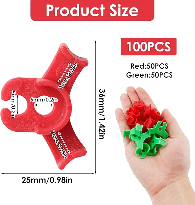 TNJPSEK 100 Pcs Plant Training Clips, Adjustable Low-Stress Training Plant Clips, Reusable 90-Degree Bendies Folder to Bend for Tomatoes Cucumbers Beans Climbing Plants in Indoor Outdoor Gardens