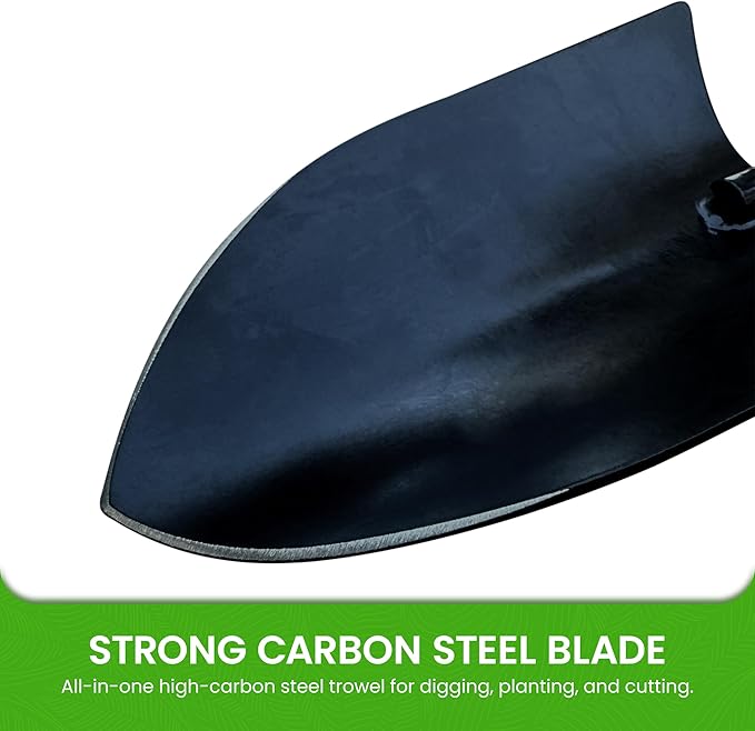 Garden Guru Heavy Duty Garden Trowel Hand Shovel for Gardening – Strong Carbon Steel Hand Trowel with Ergonomic Non-Slip Handle – Perfect for Digging, Planting, Transplanting, & Cutting Roots (2 Pack)