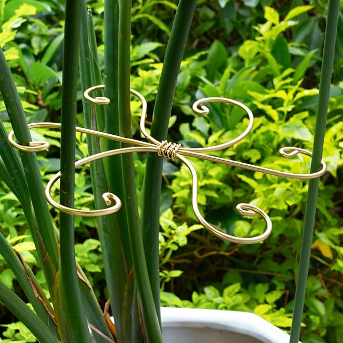 Goooxim 5PCS 7.5 Inch Monstera Plant Stem Support Hook - Premium Metal Structure for Indoor Plants, Durable and Elegant Stem Holder with Soft Touch Clips for Stable Growth