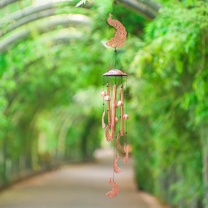 Peacock Wind Chimes for Outside,Peacock Gifts for Women/Men/Sympathy Gift/Memorial Gifts/Birthday Festival Metal windchimes Outdoors/Indoors,Patio,Garden Decor,Home,Porch,Yard