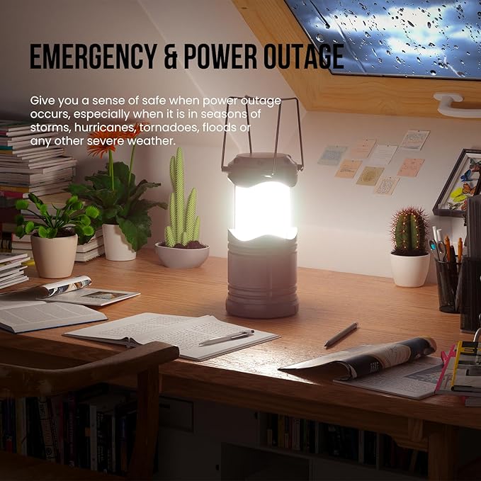 Lichamp 8 Pack LED Lantern Camping Light, Battery Operated Lanterns COB Super Bright for Power Outages Indoor Emergency Outdoor Camping Hiking Kit, B8GY