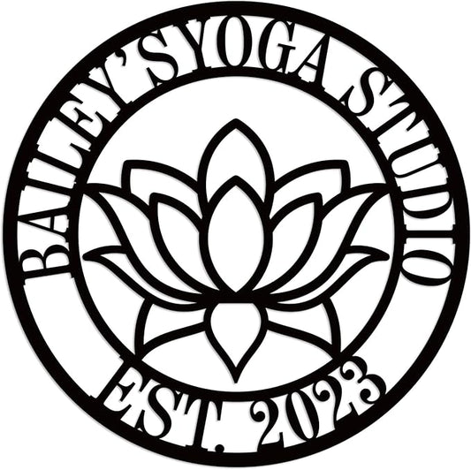 Personalized Lotus Flower sign, Custom Yoga Studio Decor, Personalized Lotus Wall Art