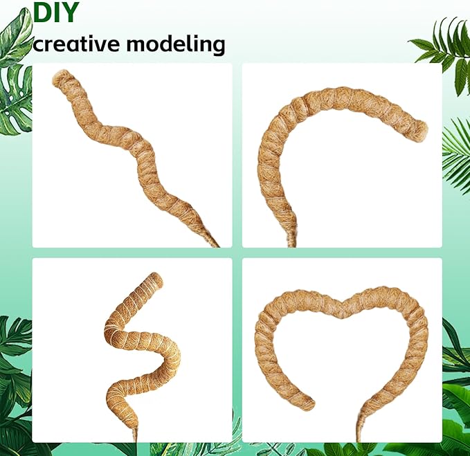 MUYG 2 Pack Moss Pole,27.6 Inch Moss Poles for Plants Monstera Bendable Plant Stakes for Indoor Coco Coir Pole Climbing Plant Support Stakes for Creeper Plants Grow Upwards
