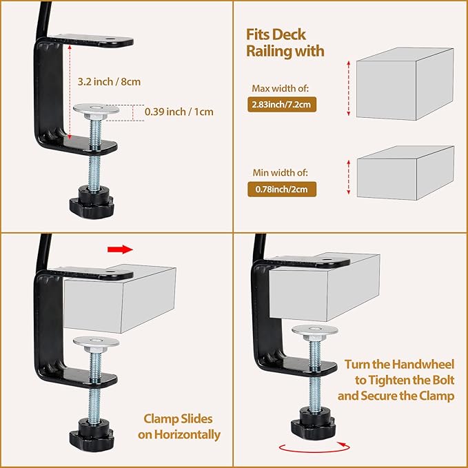 BOLITE Deck Hook, 28 Inch Bird Feeder Hanger for Hummingbird Feeders, Planters, Lanterns, Wind Chimes, Holiday Decorations and More, Heavy Duty, Birthday Gifts for Women Men, Gifts for Mom Dad