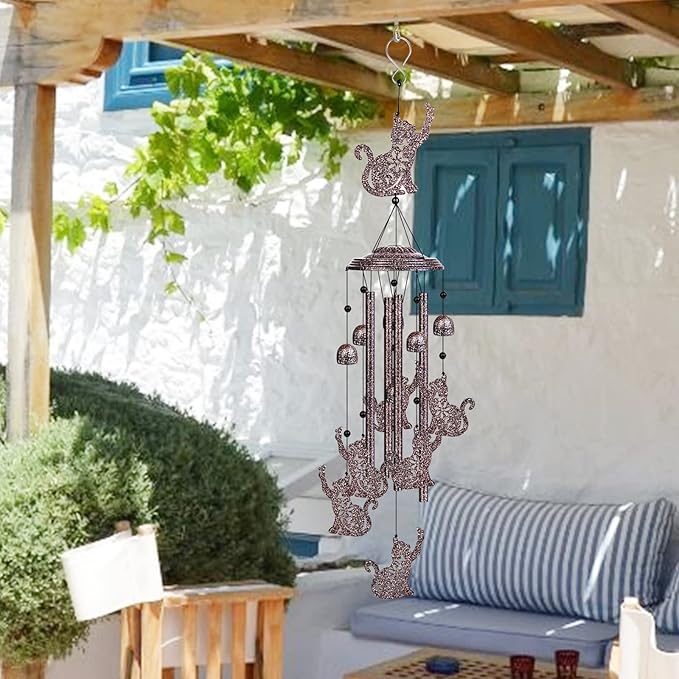 YHmall Wind Chimes for Outside, 35" Memorial Windchimes Outdoors Cat Gifts for Women, Mom, Patio Porch Garden Decor