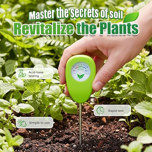 Soil Moisture Meter for Plants, No Battery Plant Moisture Tester with Hygrometer Dial, Water Monitor for Indoor Outdoor Plants, Garden, Potted Plants, Lawn (1pcs)