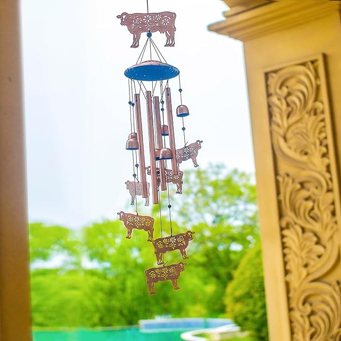 Cow Wind Chimes for Outside,Cow Gifts for Women/Men/Sympathy/Memorial/Festival Birthday Gifts Metal windchimes Outdoors/Indoors,Patio,Garden Decor,Yard Decor,Home,Porch