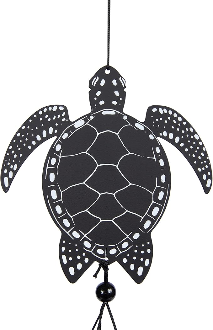 VP Home Black Sea Turtles Wind Chimes for Outside - 32 Inches Harmonic Windchimes with Rustic Design for Gardens, Patios, and Porches - Thoughtful Gifts for Mom, Grandma, and Turtle Lovers
