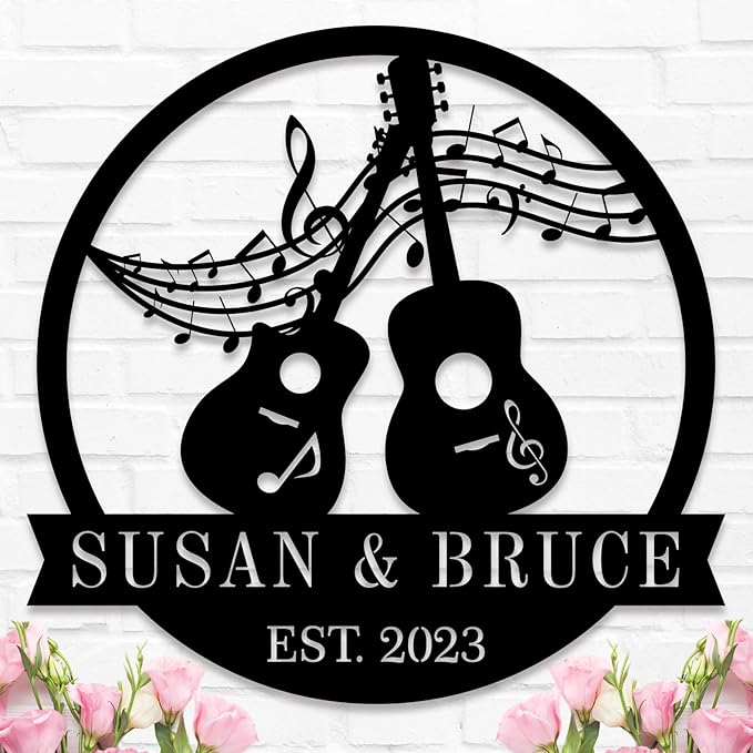 Custom Guitar Sign, Musician Gifts,Personalized Metal Guitar Sign,Guitar Lovers Gifts,Custom Guitar Decor
