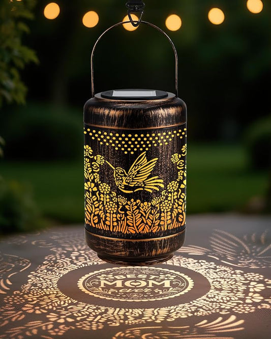 Gifts for Mom Christmas Solar Lanterns Outdoor Waterproof, Mom's Birthday Gifts Solar Lights Garden Decor, Birthday Gifts for Mom Hanging Light Yard Decoration Outdoor, Backyard, Patio, Porch