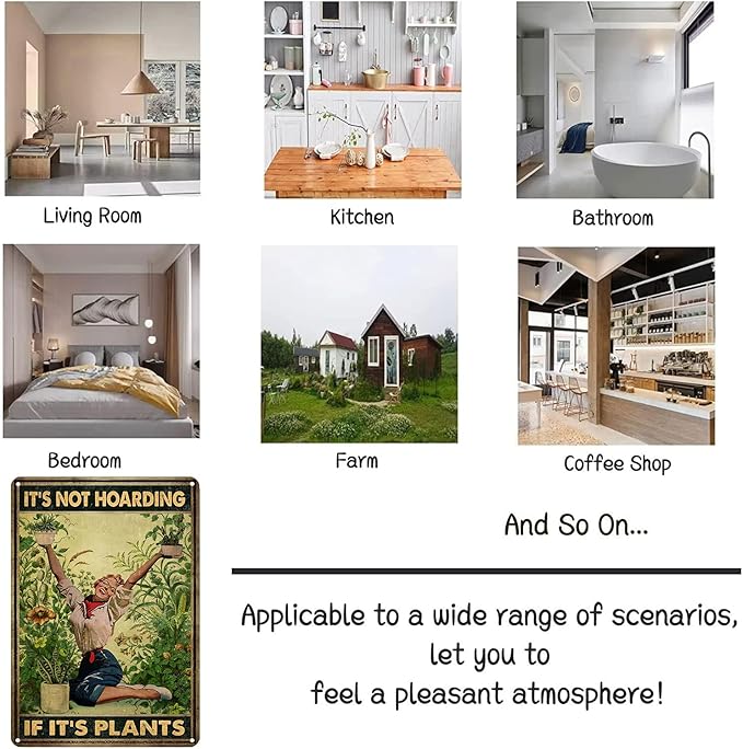 Bestylez Gardening Gifts It‘s Not Hoarding If It's Plants Vintage Garden Signs for Home Garden Greenhouse Living Room Bedroom Yard Backyard Outdoor Decor 8X12 Inch (3066)