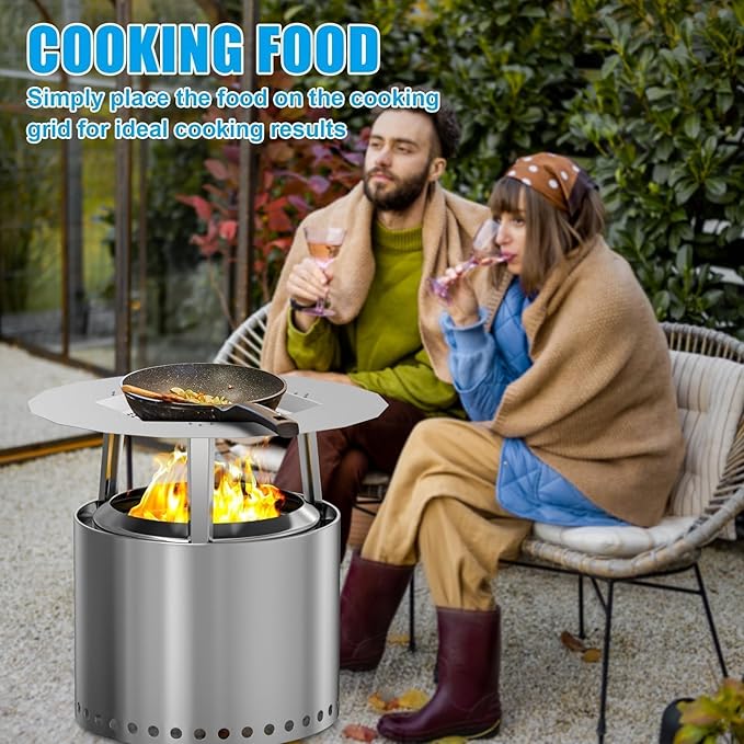One-Piece Fire Pit Heat Deflector for Solo Stove Yukon 27", 304 Stainless Steel Heat Diffuser Accessories for Captures and Redirects Warmth for Most 27" Outdoor Backyard/Camping Fire Pit Stove