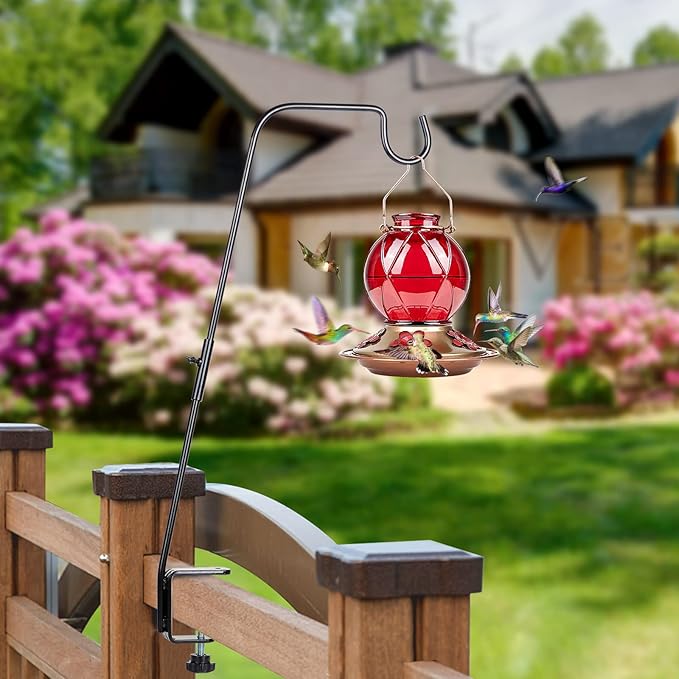 BOLITE Deck Hook, 28 Inch Bird Feeder Hanger for Hummingbird Feeders, Planters, Lanterns, Wind Chimes, Holiday Decorations and More, Heavy Duty, Birthday Gifts for Women Men, Gifts for Mom Dad