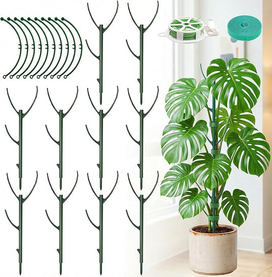 Monstera Plant Support Stakes Indoor - 20-Pack Stackable Tall Plant Sticks for Climbing Plants Stem Support - Durable Trellis Garden Poles for Outdoor Gardening