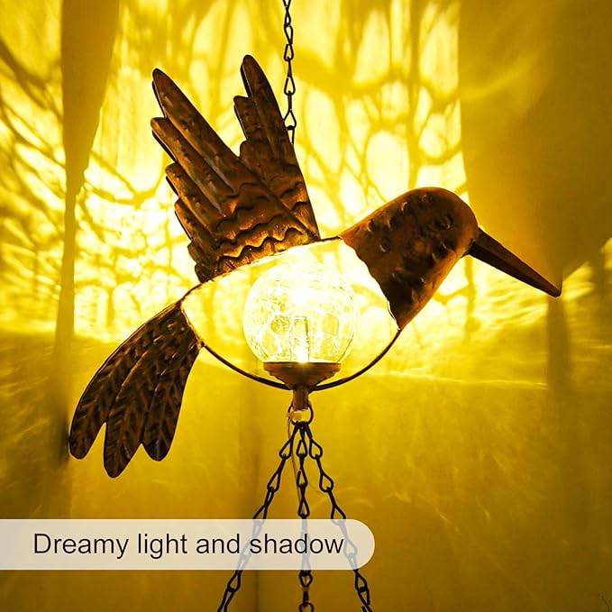 Wind Chimes Outdoor Indoor Decor: Valentines Day Gifts for Her Wife Women Mom Grandma Birthday - Outside Lights for Garden Yard Patio Porch (Hummingbird)