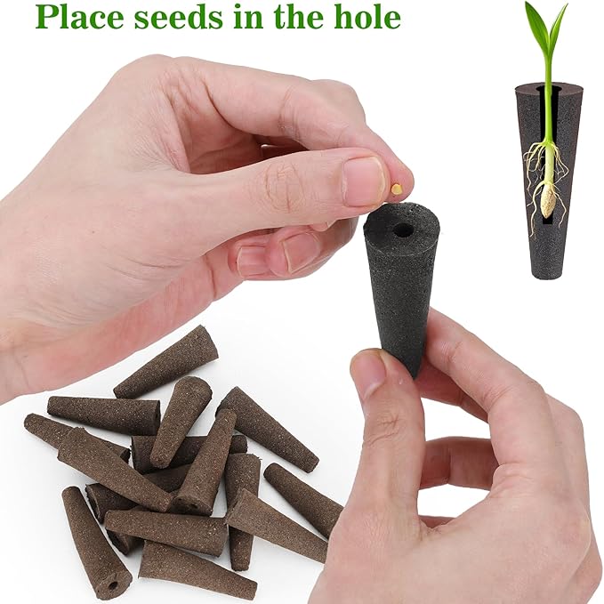 50 pcs Grow Sponges for Hydroponics Compatible with AeroGarden, Hydroponics Growing System Pods, General Hydroponics Rapid Rooter, Starter Plug for Seeds or Cuttings