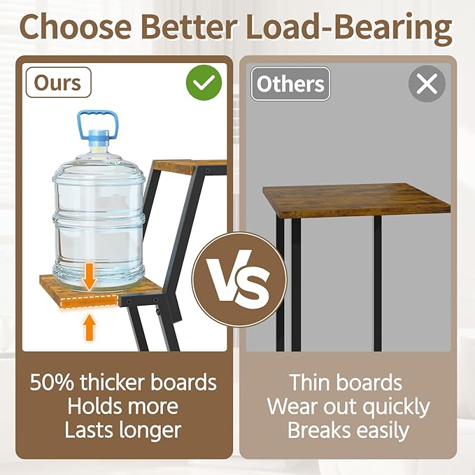 LASZOLA 4 Tier Tall Wood and Metal Plant Stand Indoor for Heavy Duty Planter, Large Multi Level Vertical Flower Shelf for Narrow Corner, Sturdy Rustic Rack Holder for House Patio, Space Saving, Black