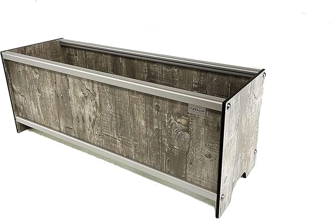 Foreman Raised Garden Bed 36”Lx12”Wx14”H Premium HPL Plastic Wood Grain Aluminum Frame Elevated Planter Box for Backyard Patio Balcony, Monte