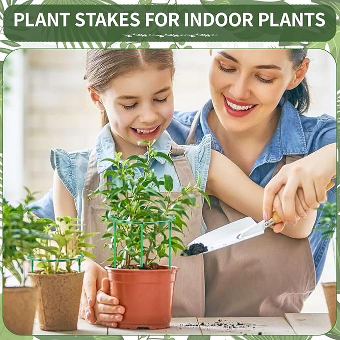 Moiggonoy 24 Pack Plant Support Stakes Sets - Versatile Plant Cages, Stackable Garden Flower Support， Small Plant Stakes for Indoor Plants,Tomato,Monstera, Peony, Hydrangea, Climbing Plants
