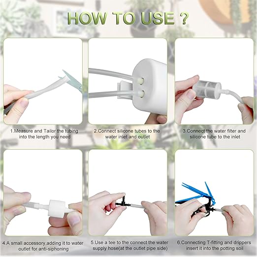 Automatic Plant Waterer Self Watering System - Drip Irrigation Kit with Programmable Timer, Water Up to 12 Potted Plants, Perfect for Indoor Gardens, Balconies & Outdoor Parks