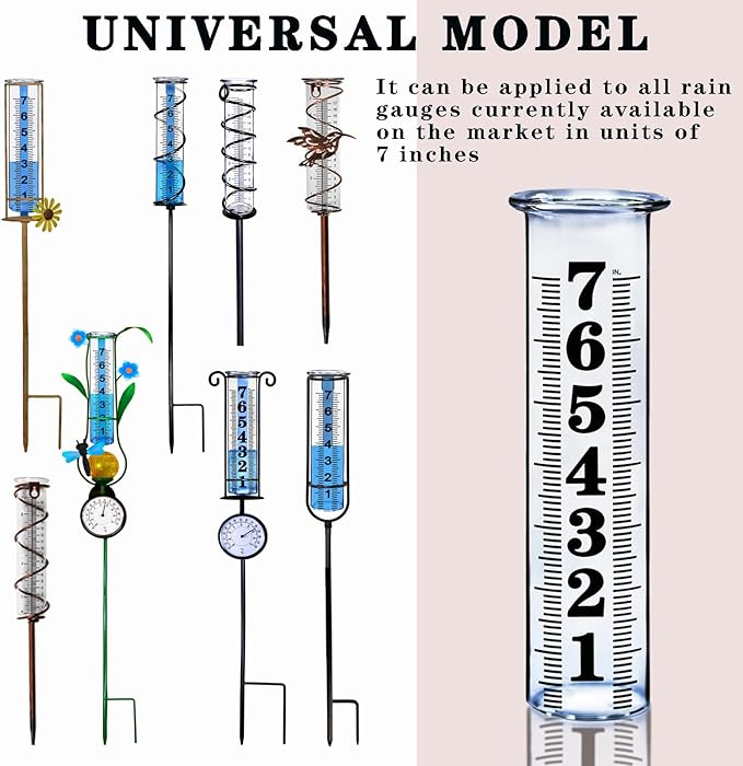 JMBay 7 Inch Plastic Rain Gauge Replacement Tube, Upgrade Freeze Proof Outdoor Plastic Rain Gauges Replacement Tube for Garden Yard Home, Crack Resistance Tube Best pcs Tubes with 1 Clean Brush