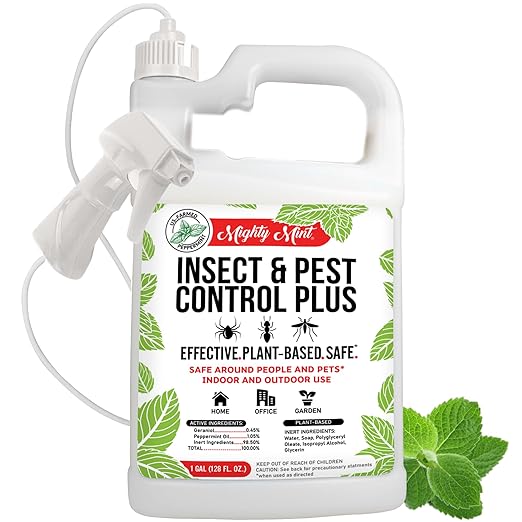 Mighty Mint Peppermint Oil Insect Repellent Plus Spray – Natural Indoor & Outdoor Bug Control for Spiders, Ants, Roaches, and More – Plant-Based, Extra-Strong Formula - 16 oz