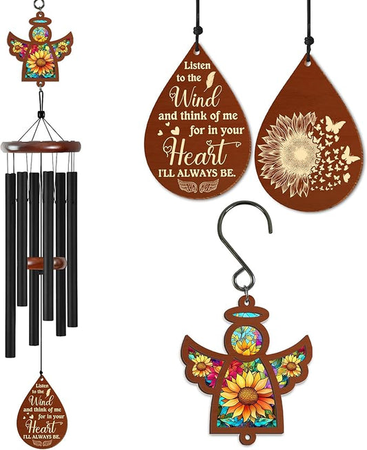 FLAGWIX Sympathy Gifts for Loss of Loved One - Memorial Wind Chimes for Outside 32 in - Large Outdoor Wind Chimes, Bereavement Gift Ideas, Remembrance Condolence Memorial Gifts for Loss of Mom Dad