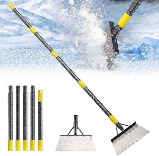Garden Flat Shovel, Ice Scraper, 88" Long Multifunctional Garden Cleaning Shovel Weeding Tool,Heavy Duty Floor Scraper Long Handle,Metal Weeding Scraper for Lawn Edging, Snow Ice Removal