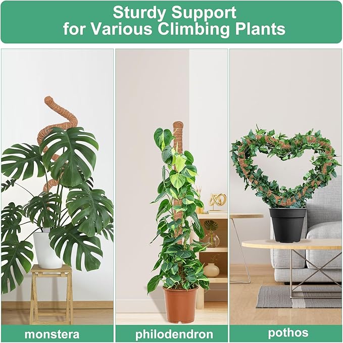 LifeNest 1 Pack Moss Pole, 28 Inch Monstera Plant Support, Moss Poles for Climbing Plants Indoor DIY, Coco Coir Plant Pole Moss Plant Stick Support Stake Kit for Potted Plants, Pothos, Philodendron