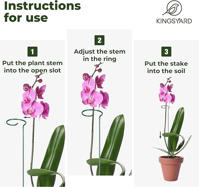 Kingsyard 10 Pack Plant Support Stakes - 4.5mm Thick Adjustable Sizes 16 or 32 Inch, Metal Plant Stakes for Indoor Plants or Outdoor Plants, for Garden Flowers Tomatoes Monstera
