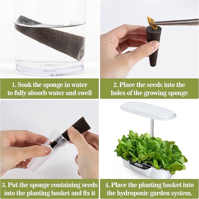 MAQIHAN 50 Grow Sponges for Hydroponics - Seed Pods for Garden Seed Starter Pods Growing System Plant for Seed Plugs Garden Cube Sponges Replacement