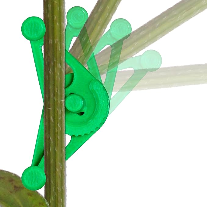 Bendies LST Plant Training Clips 15 Pack - v2.0 Adjustable Low Stress Green Support Clips for Stem Bending, Grow Tent, Plant Ties & Gardening Accessories