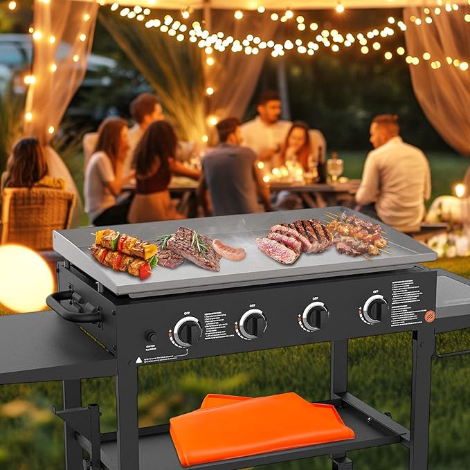 Silicone Griddle Cover Mat for Blackstone - 17 Inch Griddle Accessories Full Cover Wrapped Grill Mat Reusable Heavy Duty Food Grade Silicone Grill Mats
