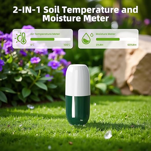 Moisture Meter Plants, Soil Meter, Wireless WiFi Soil Moisture Sensor, 2-in-1 Soil Moisture Meter, WiFi, Garden, Lawn, Potted Plants Care