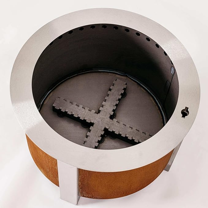 Breeo Smokeless Fire Pit (X Series 19, Corten Steel) | 22.1 inch Smokeless Fire Pit for Outside | 47 Pounds | Ideal for Families | Compatible with Wide Range of Breeo Accessories