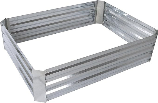 Pure Garden Galvanized Raised Garden Bed - 14.25” L x 13.5” W x 5.5” H Raised Garden Beds Outdoor Square Planter Box Kit for Flowers, Vegetables, Fruits or Herbs - Raised Bed Garden Planters