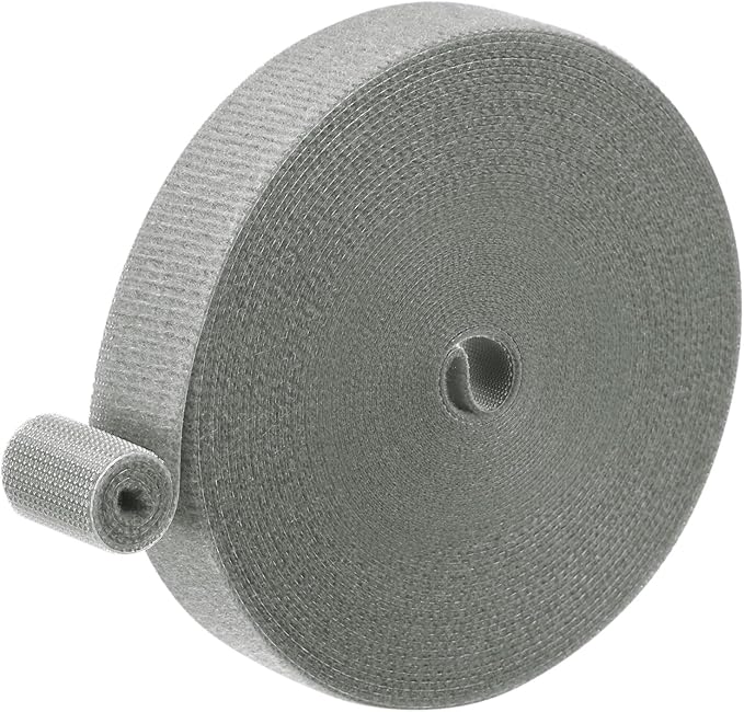 1-Roll Garden Plant Tape, 33 ft x 0.6 in Garden Hook and Loop Plant Ties Multi-Purpose Use Adjustable and Reusable Twist Wire Tape for Plants/Flowers/Vines [Grey]