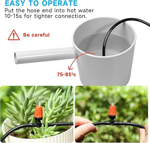 Micro Drip Irrigation Kit,Garden Irrigation System Plant Automatic Watering Kit with 32.8ft 1/4inch Blank Distribution Tubing Hose Adjustable Misting Sprinkler Nozzles for Greenhouse Patio